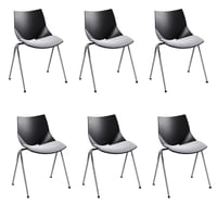 Pack de 6 sillas Shell con estructura epoxy bicapa gris plata y carcasa de plástico (Diferentes colores a elegir)